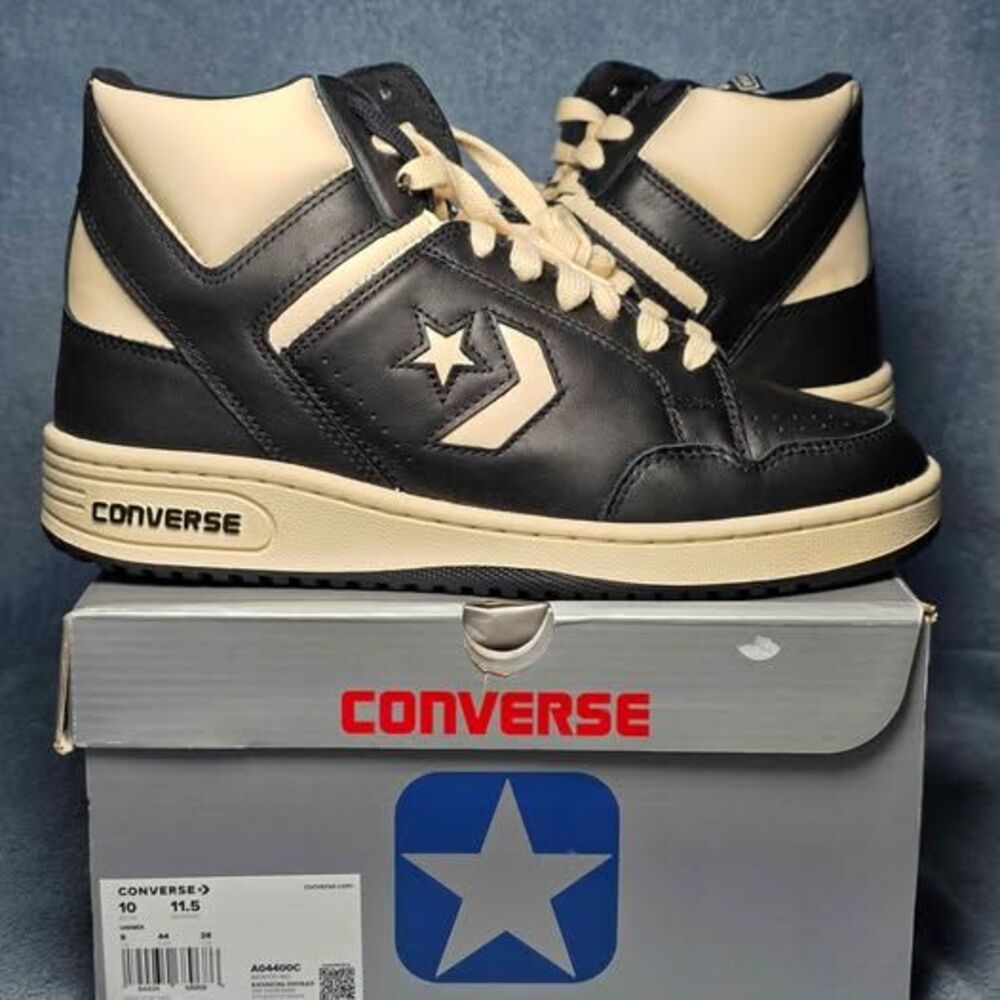 Converse Weapon Mid Black Ivory Mens 10 Womens 11.5